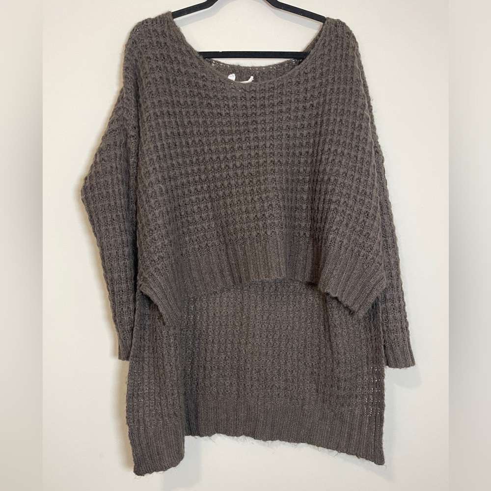 BCBGeneration Womens Sweater Size XS/S Olive Green Knit High Low Oversized Top
